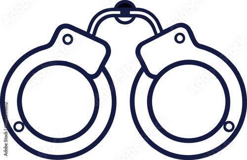 Simple Handcuffed Icon Vector Silhouette for Crime and Security Themed Projects