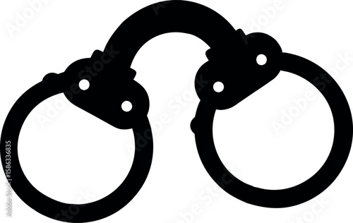Clean Handcuffs Silhouette Vector Design for Crime and Legal Themed Art