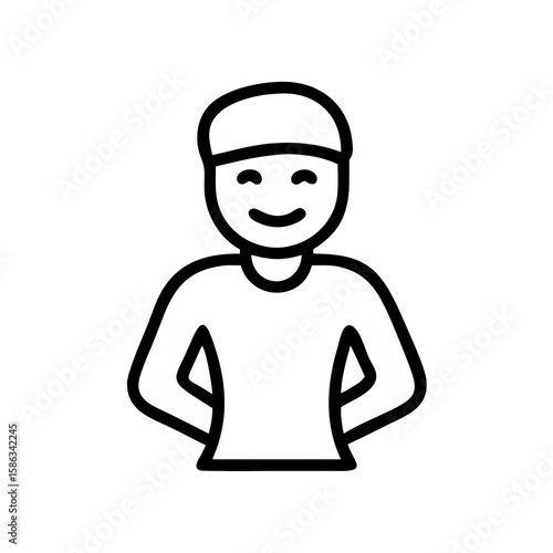 Man Icon PNG, Transparent Background: Perfect for User Interface Design, Profile Avatars, Business Apps, Web Graphics, and Male User Identification.