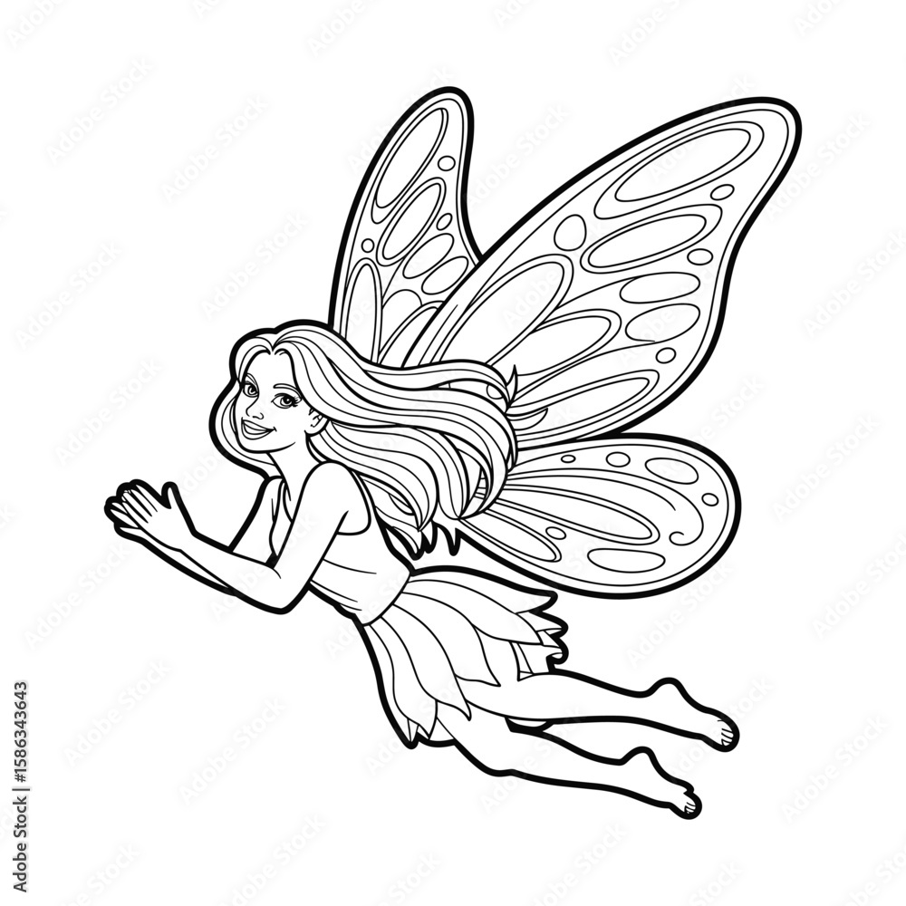 Fototapeta premium Running Unicorn Whimsical Line Drawing of a Magical Creature Vector Illustration