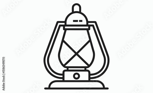 Camping lantern lamp silhouette, lamp icon, retro lamp silhouette, vintage light vector, vector illustration camping lantern icon,
