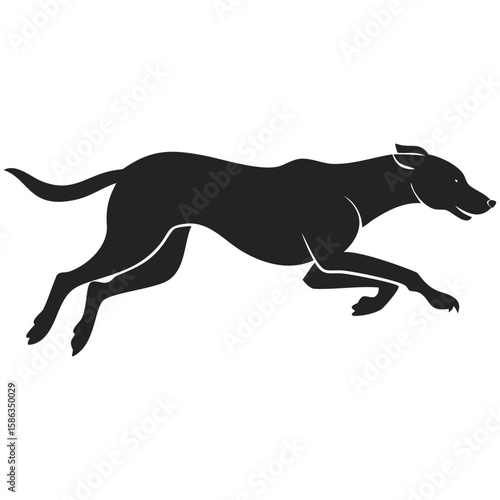 Flat Design Dog Silhouette – Pet in Motion Vector