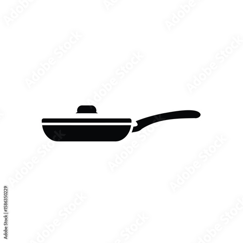 Sleek Frying Pan Icon A Minimalist Vector Illustration for Culinary and Cooking Designs