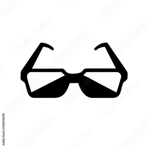 Stylish pair of sunglasses with thick silhouette black frames designed for eye protection