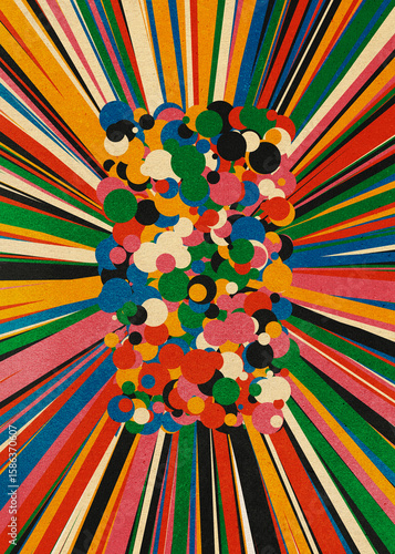 Generative Art: Psychedelic Convergence of Dots.