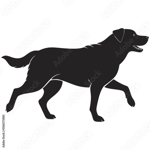 Modern Dog Silhouette – Running Pet Line Illustration