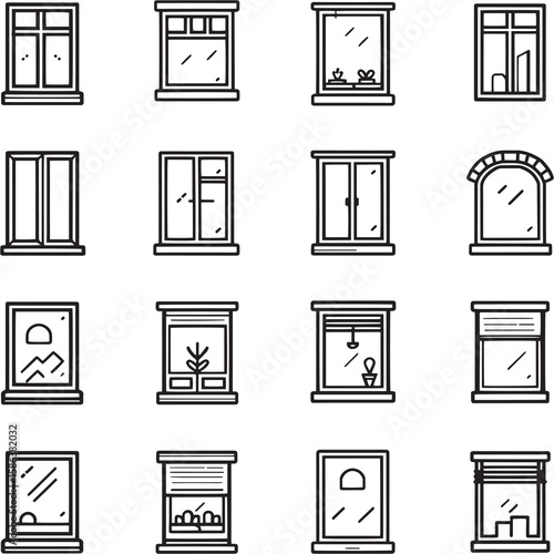 Smart Smart Window Ultra Minimalist 2D Line Art