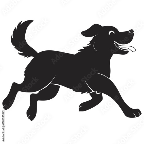 Dog Running Side View – Elegant Silhouette Art