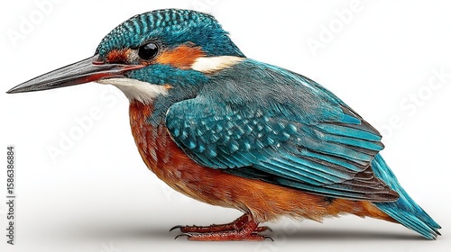   A bird in white on blue-orange legs