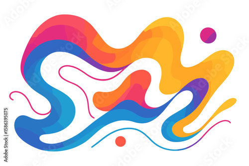 Abstract fluid gradient wave shape. Modern liquid flowing dynamic graphic element. Colorful vibrant motion design for banner, poster or background. Vector illustration art.