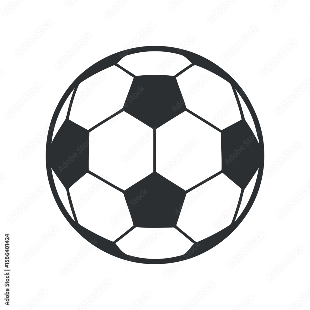 Fototapeta premium Classic Soccer Ball Icon Vector Illustration A Timeless Design for Sports and Recreation Projects Featuring a Detailed Black and White Pattern on a Transparent Background