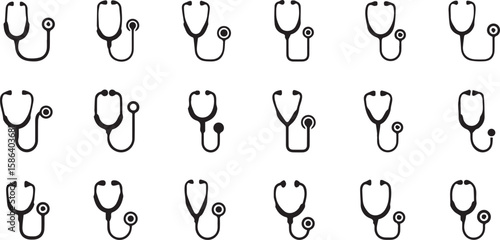 Stethoscope Vector Icons | Medical and Health Diagnosis Tool Set