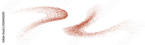 Chili powder splash, dried pepper explosion, flying spicy paprika burst, dynamic seasoning splatter. Vector illustration.