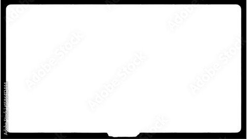 Black Framed Display Screen with Rounded Corners and a Bottom Notch, Ready to Display Content for an Engaging Experience