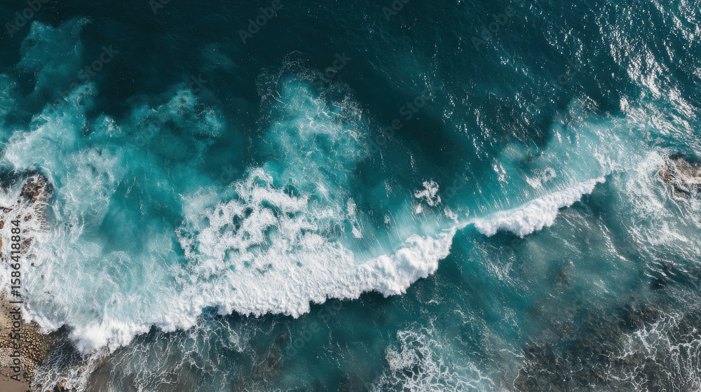 Obraz premium aerial photography mesmerizing surface of oceans and seas showcasing interplay of light