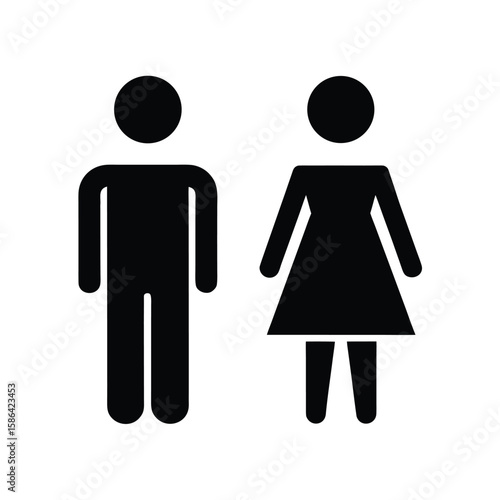 Classic male and female figures representing gender symbols silhouette