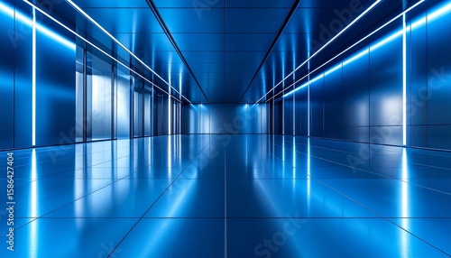 abstract blue tunnel