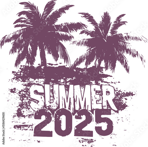  creative grunge vector design of summer 2025 concept