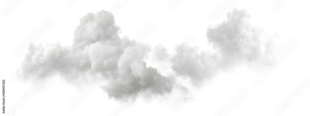 Obraz premium Isolated white cloud on black background for compositing and design element