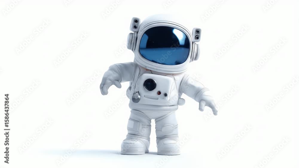 Adorable Astronaut Waves: Animated 3D Spaceman Greets! Adorable Astronaut Waves: Animated 3D Spaceman Greets!