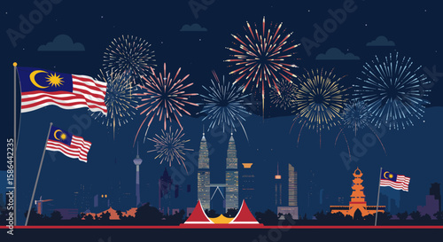 A breathtaking display of fireworks lighting up the sky above Malaysia’s capital.