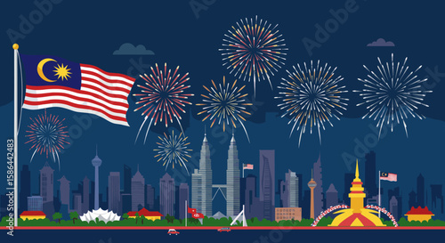 A breathtaking display of fireworks lighting up the sky above Malaysia’s capital.