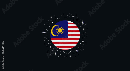 The Malaysian flag floats as a globe in space, surrounded by stars and nebulae, symbolizing the nation's ambition and global presence in the universe. Free Download The Malaysian flag floats as a globe in space, surrounded by stars and nebulae, symbolizing the nation's ambition and global presence in the universe. - GFXLoad