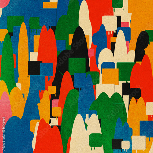 Dense Tapestry of Abstract Mountains