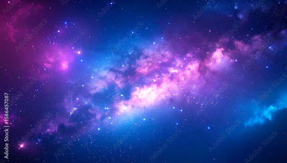 Fototapeta premium Deep space nebula, vibrant colours, swirling clouds of cosmic dust