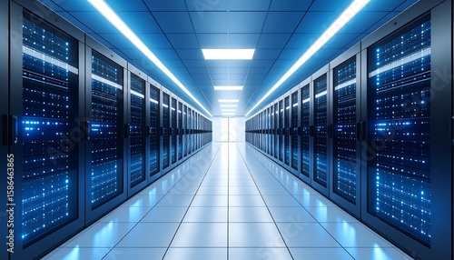 Server room, futuristic interior