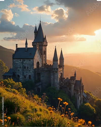 Wallpaper Mural castle in the evening Torontodigital.ca