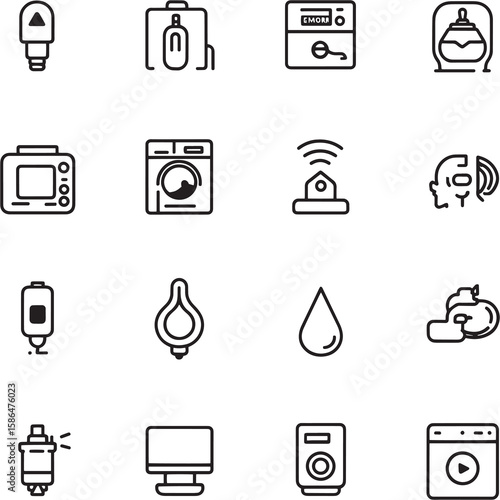 Smart Water Leak Sensor Ultra Minimalist Minimal Line Art Vector