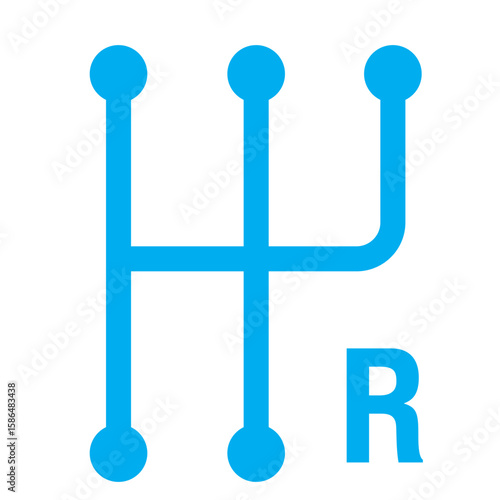 car manual shift lever icon outline collection in black and on white background