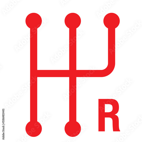 car manual shift lever icon outline collection in black and on white background