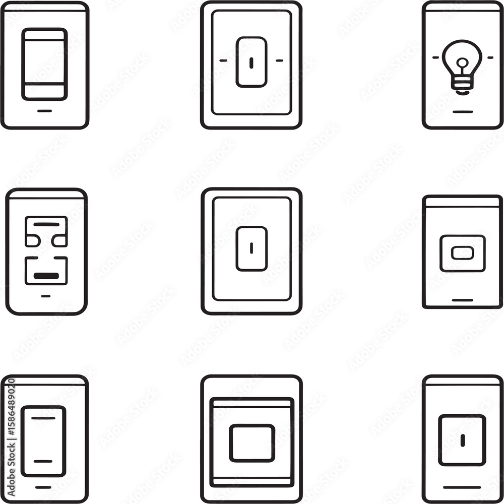 Smart Wireless Light Switch Ultra Minimalist Vector Illustration Smart Wireless Light Switch Ultra Minimalist Vector Illustration