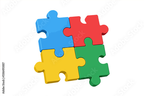 Puzzle connection concept. Teamwork, cooperation, collaboration. Business solution and strategy. Partnership metaphor. Unity, integrity, completeness. Jigsaw game.