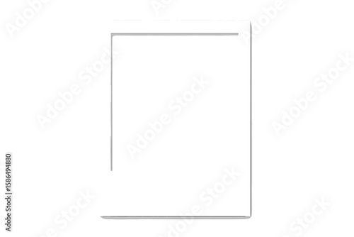 Realistic empty white instant photo frame mockup. Polaroid style picture template with shadow. Blank retro memory card vector illustration for design or photography projects.