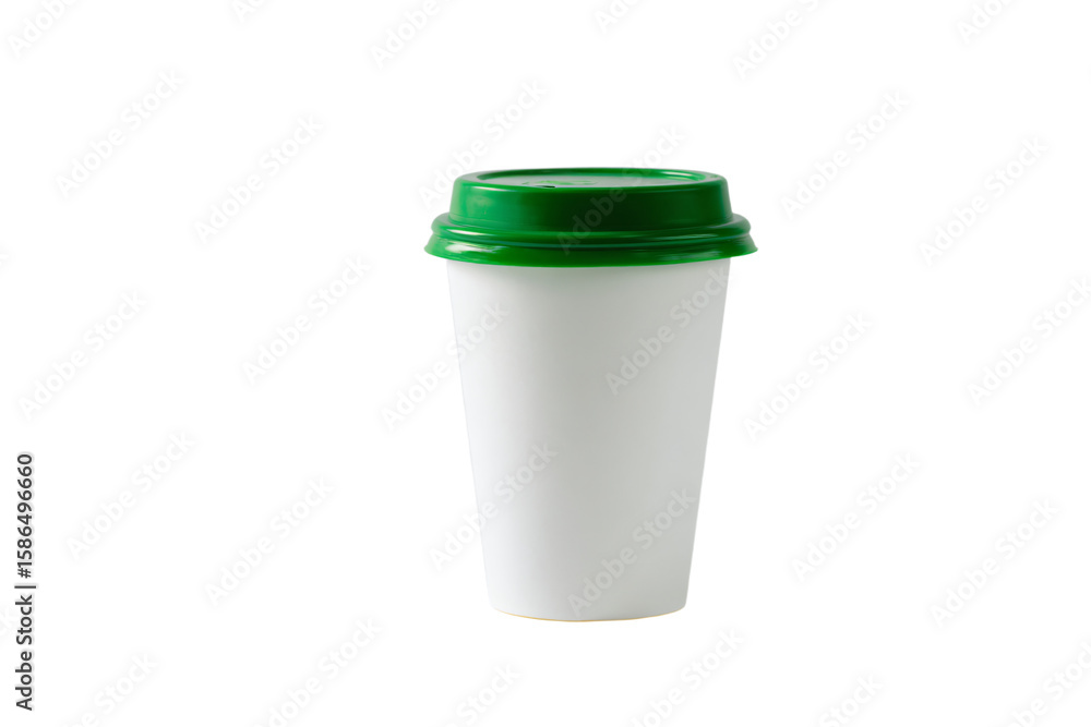 a white cup with a green lid and a green lid a white cup with a green lid and a green lid