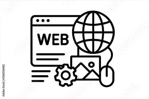 Water and Air Spray Nozzle Vector Icon Set. Four Realistic Sprayer Nozzles for Paint, Aerosol, Deodorant, Cleaning. Modern Line Art Isolated on Transparent Background for Web and Graphic Design