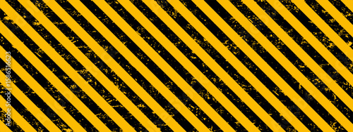 Blank White Space Framed by Grunge Warning Stripes.