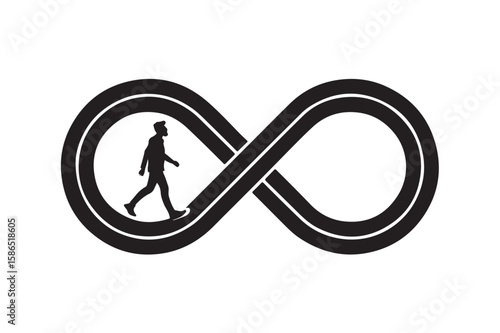 Infinity designs logo silhouette on white background.01