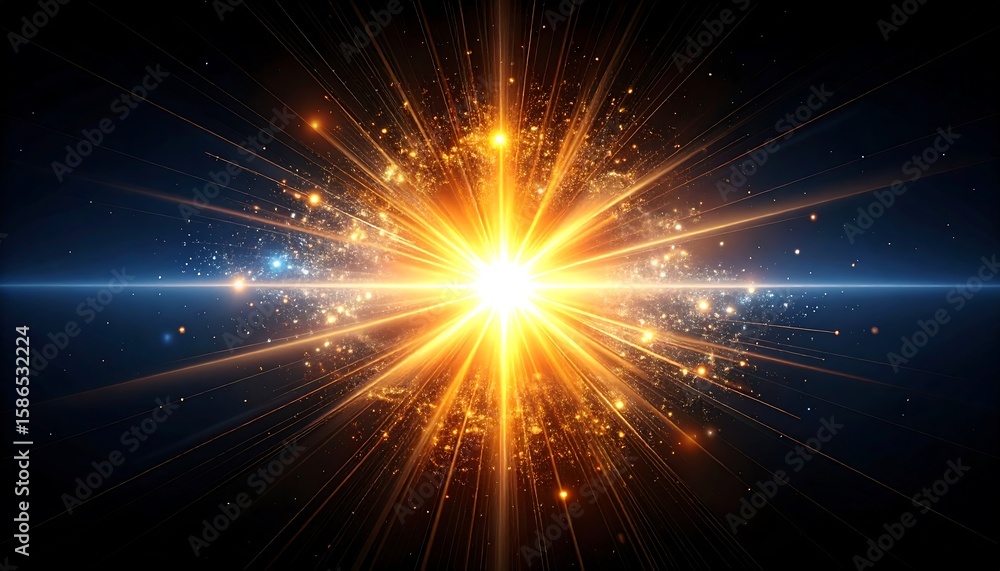 Obraz premium Cosmic explosion, vibrant rays