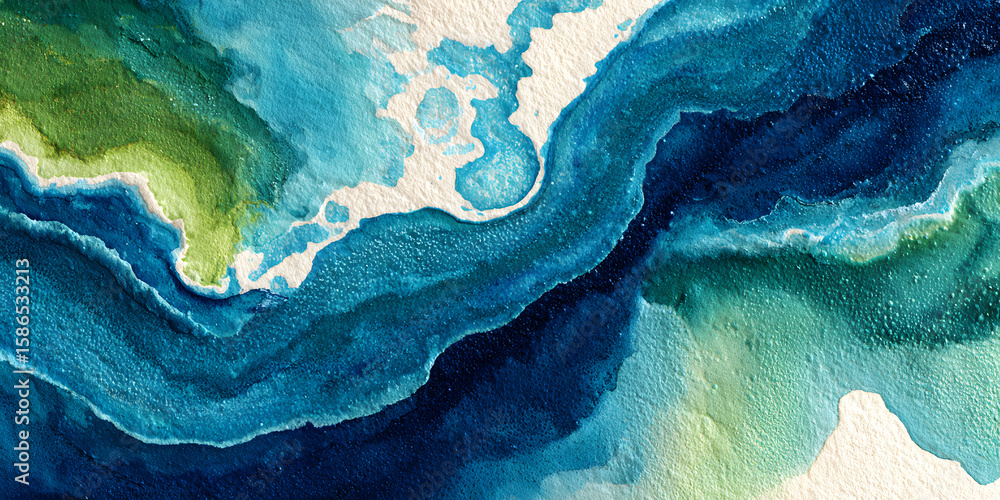© john - Abstract watercolor paint background by teal color blue and green with liquid fluid texture for background, banner © john - Abstract watercolor paint background by teal color blue and green with liquid fluid texture for background, banner