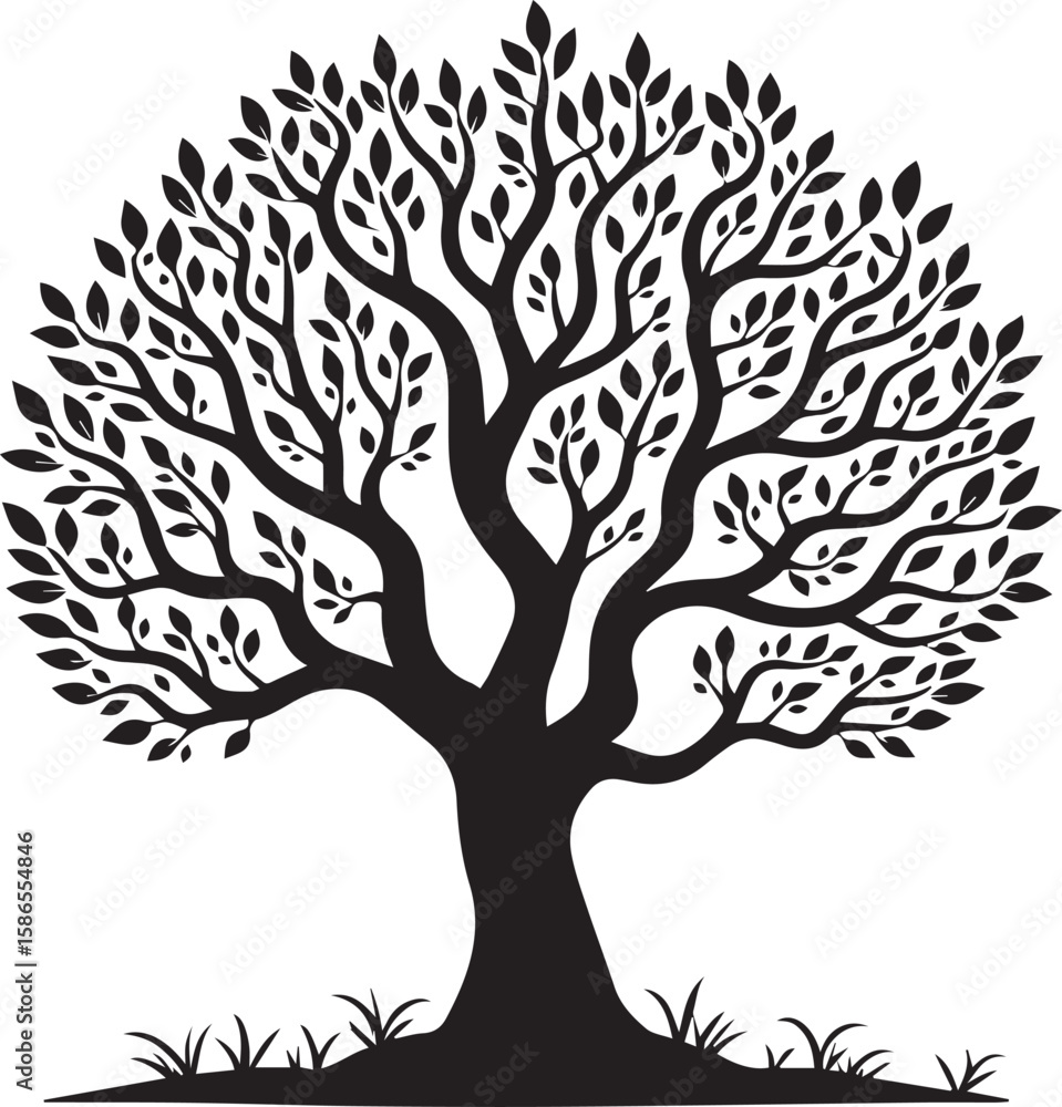 Obraz premium Tree Silhouette Vector Illustration