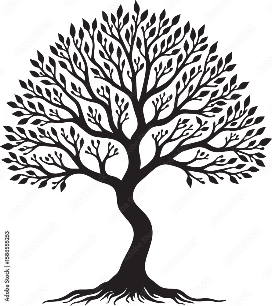 Fototapeta premium Tree Silhouette Vector Illustration