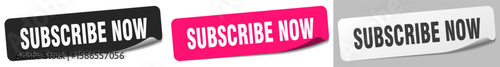 subscribe now sticker. subscribe now sticker set on white background