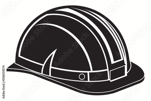 A symbol of safety and hardworking professions the hard hat protecting laborers with stark black and
