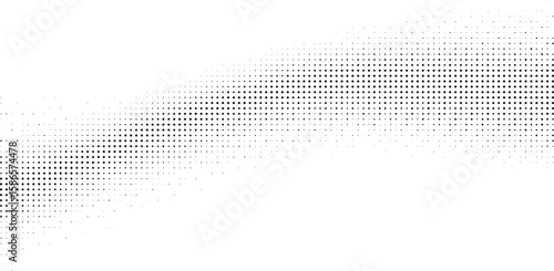 A minimalist abstract background featuring a gradient of black dots that transition from dense and large on the left to sparse and small on the right, creating a subtle visual flow.