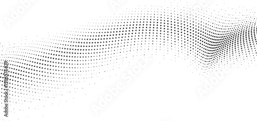 Abstract wave pattern of black triangles on a white background