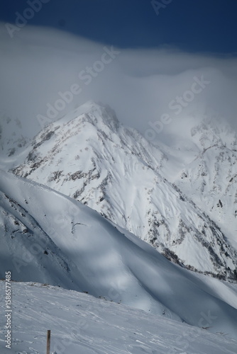 snow covered mountains
